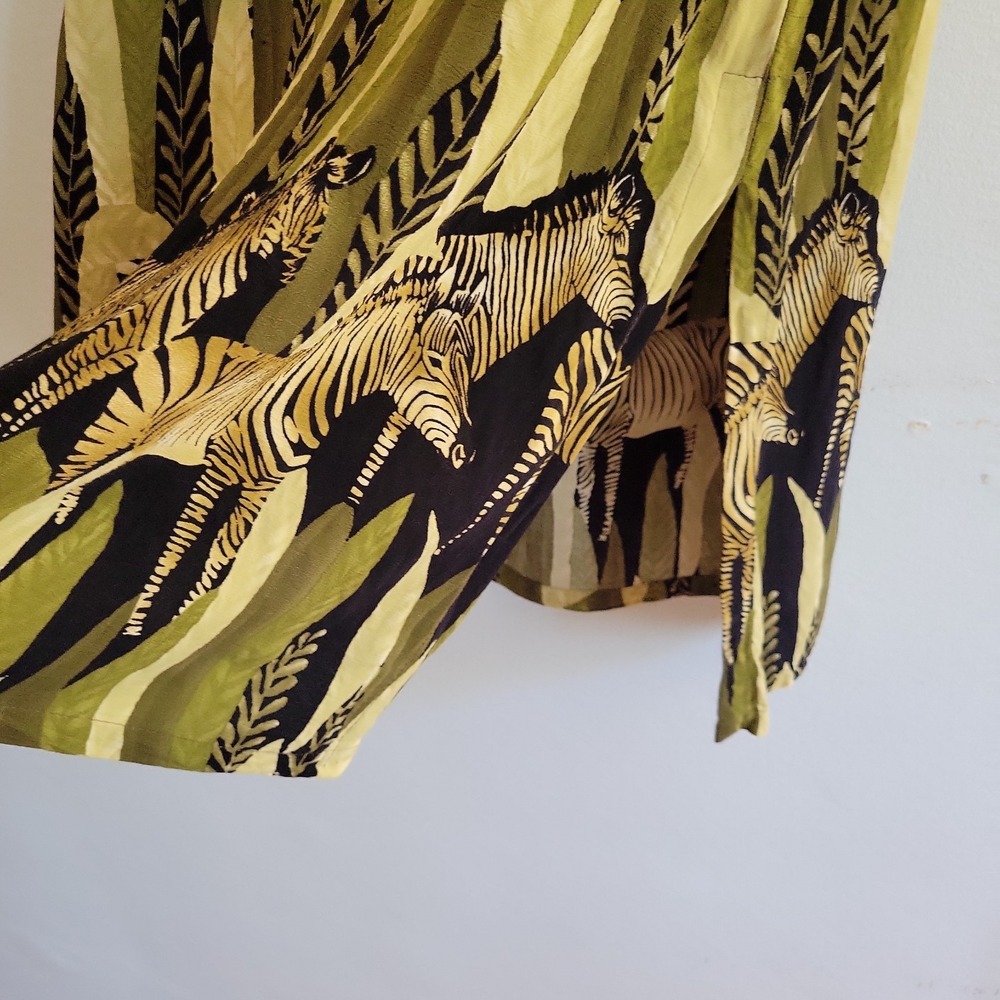 California Krush Midi Straight Skirt Large Zebra Print Pull On Boho Maximalist - Picture 5 of 10